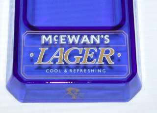 Advertising McEwans Lager Cobalt Blue Glass Ashtray  