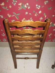 Ethan Allen Royal Charter William & Mary Oak Ladderback Chairs 6001 