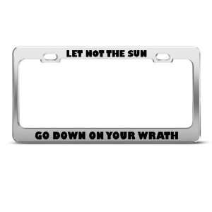   Down On Your Wrath Humor Funny Metal License Plate Frame Automotive