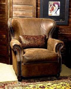 Remington All Leather Chair and Ottoman by Marshfield  
