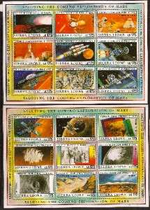 SIERRA LEONE 1990 EXPLORATION OF MARS SC # 1167 1171 MN  