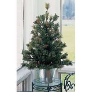  2.5 Mixed Cashmere Pine Multi Pre Lit Potted Artificial 