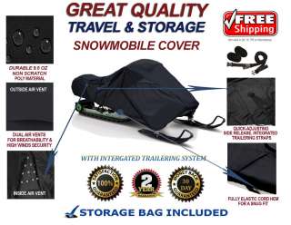 Travel and Storage Snowmobile Cover with integrated 