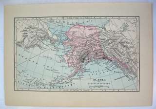 Johnsons Map of Alaska and the Aleutian Islands   Original (1897 