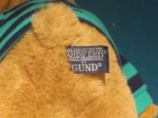 EXCLUSIVE LANDS END GUND Plush 12 Teddy Bear w/Rugby Shirt  