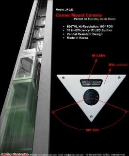 160º Elevator Corner Mount IR Camera   