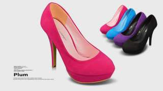New Classic Faux Suede Womens Shoes Platforms Stilettos High Heels 