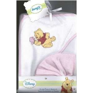   the Pooh with Butterfly Hooded Towel and Washcloth 