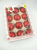   Red Mercury Glass Ball Christmas Ornaments Bright Shiny Luster Lot 12