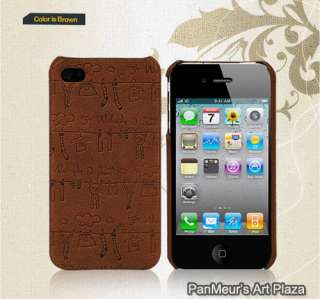 Apple iPhone4 Unique Protective Cell Phone Leather Case Cover (Antique 