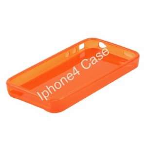   Silicone Soft skin case for Apple Iphone 4   Orange 