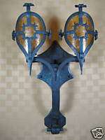 gothic wrought iron double sheild sconce LS6  