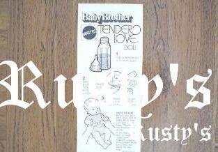 1970s BABY BROTHER TENDERLOVE doll INSTRUCTIONS  