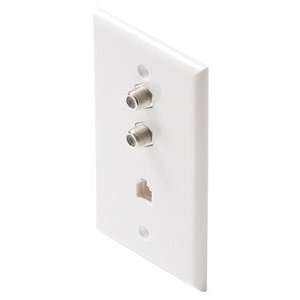  4C 2X TV Phone Wall Plate, Ivory Color