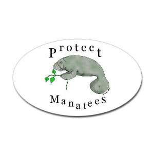  Protect Manatees Conservation Oval Sticker by  