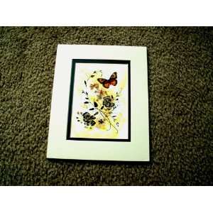  Joyce Boden Double matted Flower Butterfly print Titled 