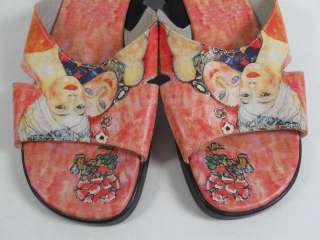 JEON Multicolored Designed Sandals Heels Sz 6  