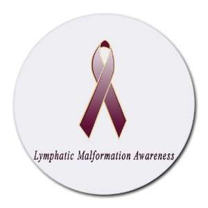  Lymphatic Malformation Awareness Ribbon Round Mouse Pad 