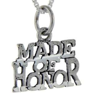 925 Sterling Silver Maid of Honor Talking Pendant (w/ 18 Silver Chain 