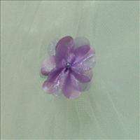 Purple White Wedding Party Flower Girls Dress SZ 6 7Y  