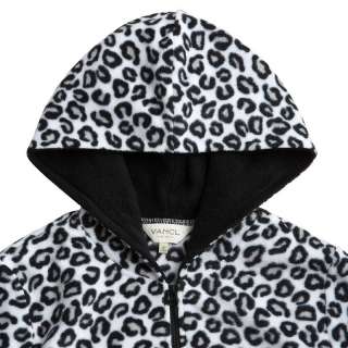 Vancl Leopard Pattern Polar Fleece Hoody/Coat/Hoodie Silver(Women 