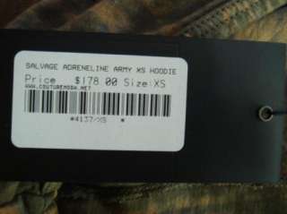 NWT SALVAGE Brand ADRENELINE ARMY HOODIE TUNIC DRESS SIZE XS LONG 