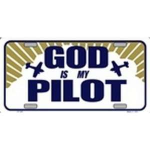  God is My Pilot License Plate Plates Tag Tags auto vehicle 