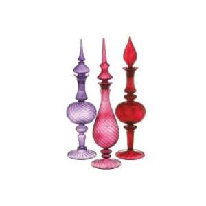   Jewel Tone Finial Decanter Christmas Table Top Decorations Home