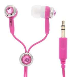  Ipopperz Jewelz Earbuds   Pink Crystal Ear Bud on Rose 