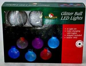   Glitter Ball LED Lights ~ 6 Light Set Color Changing LED Lights  
