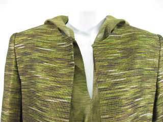 RON LEAL Green Linen Knit Skirt Shirt Jacket Outfit 6  