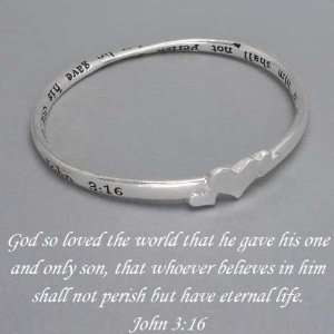    Womens Bracelet Silver Tone, John 316 Bible Verse Jewelry
