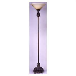  Living Well 5030 Bronze Torchiere with Marbled Glass Shade 