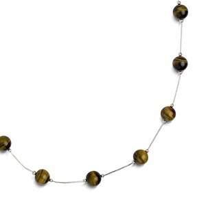 Liquid Silver and Tiger Eye 17 Necklace