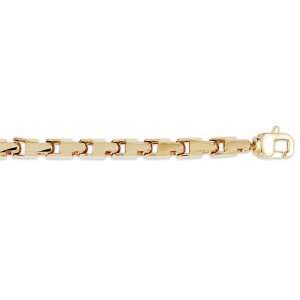  14k Yellow Gold Square Bullet Link Chain Jewelry
