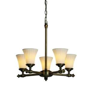   ABRS Antique Brass Limoges Tradition 5 Light Chandelier from the Limog