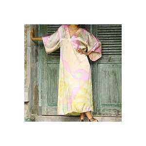  NOVICA Womens silk batik kaftan, Eden