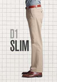  Dockers Mens Signature Khaki D1 Slim Fit Flat Front Pant 