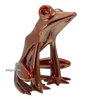 Large Zsolnay Red Eosin Frog Figurine  