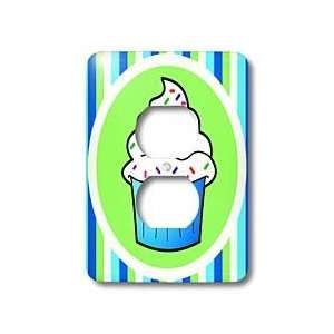   Kawaii Cakes   Blue   Light Switch Covers   2 plug outlet cover Home
