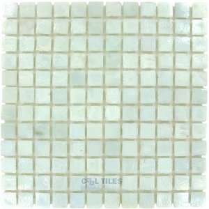  Leed amber recycled 1 x 1 mesh mounted glass mosaic in 
