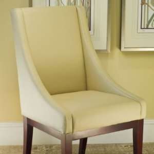  Sloping Creme Armchair   Leather   Grandin Road