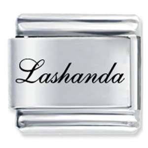   Script Font Name Lashanda Gift Laser Italian Charm Pugster Jewelry