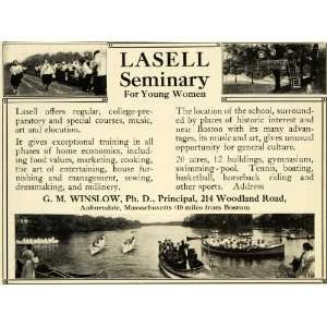  1915 Ad Lasell Seminary Women Preparatory School 