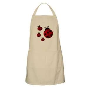  Ladybugs Khaki 100% Heavy Twill Apron, 31 Patio, Lawn 