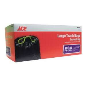  Ace 33 Gal Large Drawstring Trash Bag 20 bags   12 Pack 