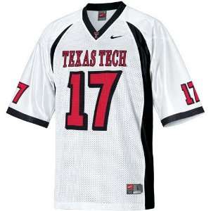  Nike Texas Tech Red Raiders #17 White Replica Football 
