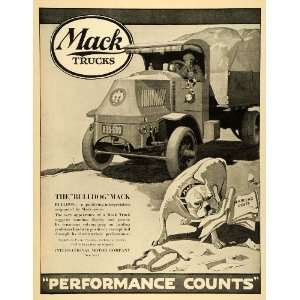  1920 Ad Motor Vehicle Bulldog Mack Trucks International 