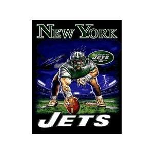    NFL New York Jets 3 Point Stance Afghan Blanket