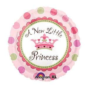  A NEW LITTLE PRINCESS Pink Green Crown Polka Dots Large 18 